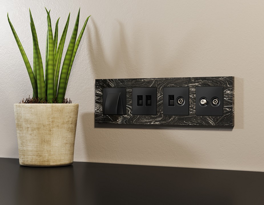 Накладка для розетки для вывода кабеля Ambrella Volt ALFA AP8158