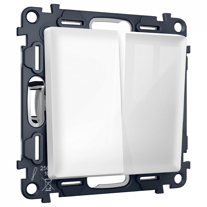 Выключатель перекрестный двухклавишный без рамки Ambrella Volt MA MA103030