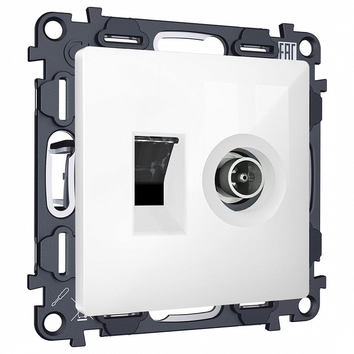 Механизм ТВ-розетки оконечные и розетки Ethernet RJ-45 со шторкам Ambrella Volt MA MA112510