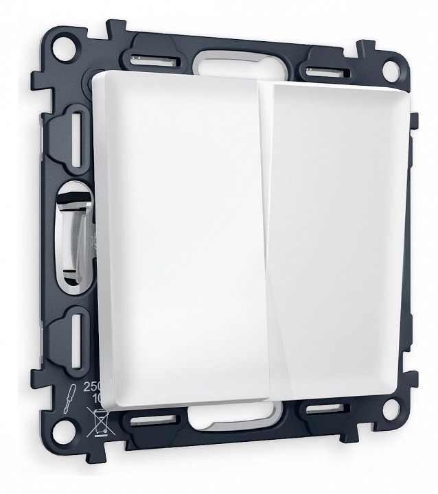 Выключатель двухклавишный без рамки Ambrella Volt Quant MA123010