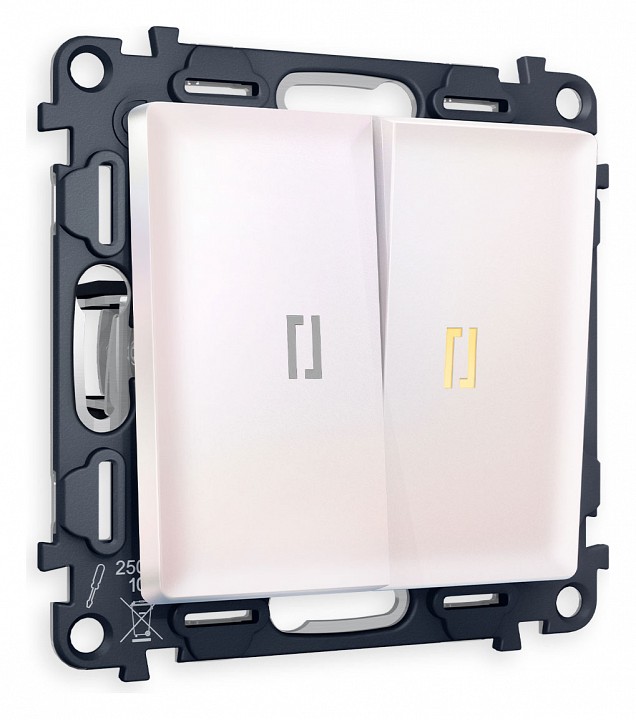 Выключатель проходной двухклавишный с подсветкой Ambrella Volt Quant MA204030