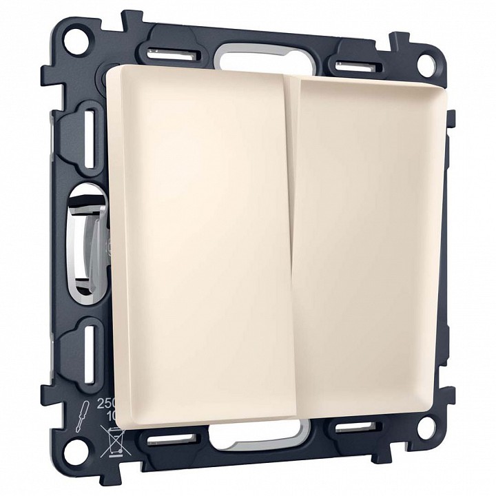 Выключатель перекрестный двухклавишный без рамки Ambrella Volt MA MA323030