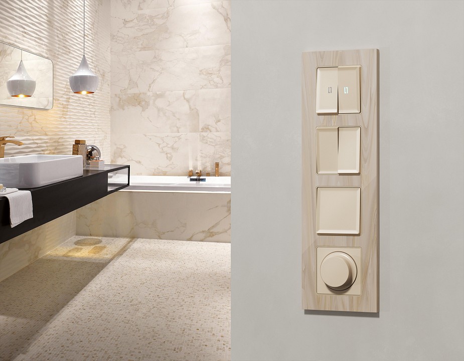 Выключатель перекрестный двухклавишный без рамки Ambrella Volt MA MA323030