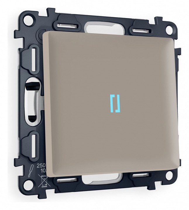 Выключатель одноклавишный с подсветкой без рамки Ambrella Volt Quant MA362020