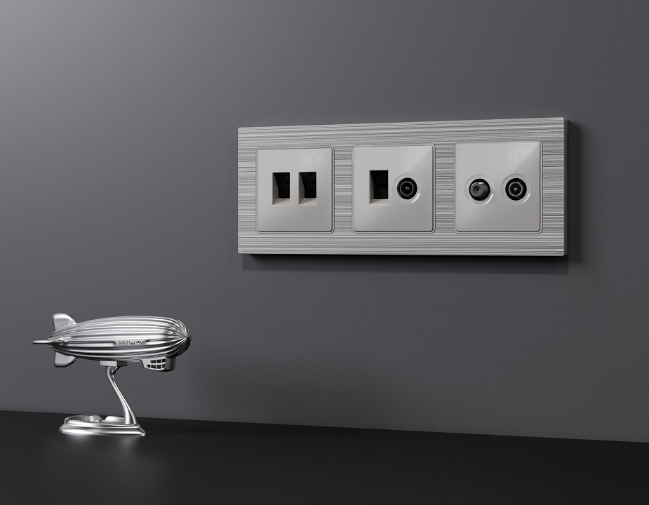 ТВ-розетка и SAT-розетка оконечная без рамки Ambrella Volt ALFA MA413310