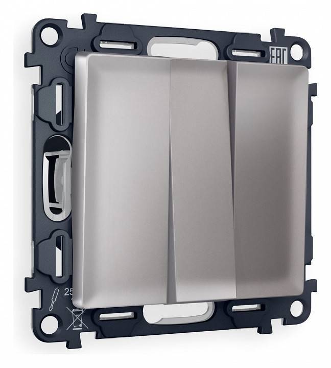 Выключатель трехклавишный без рамки Ambrella Volt Quant MA505010