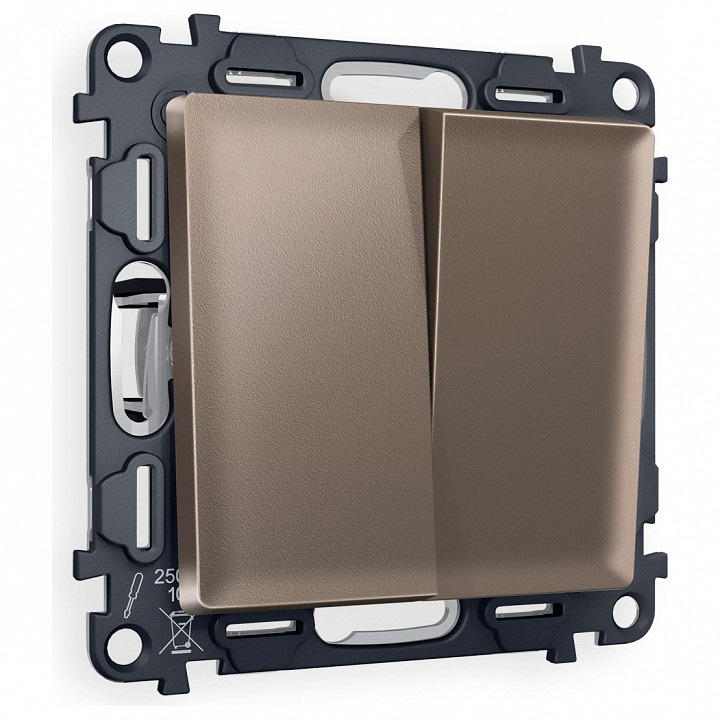 Выключатель перекрестный двухклавишный без рамки Ambrella Volt ALFA MA633030