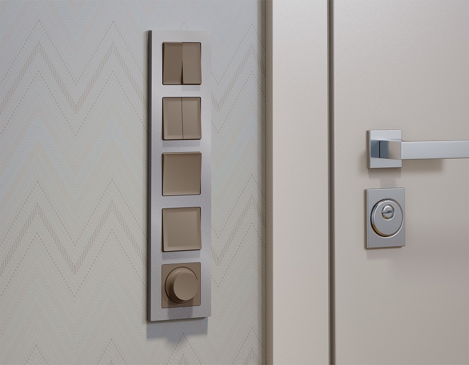 Выключатель перекрестный двухклавишный без рамки Ambrella Volt ALFA MA633030