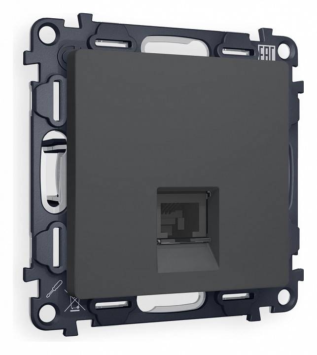 Розетка Ethernet RJ-45 и со шторками, без рамки Ambrella Volt Quant MA912010