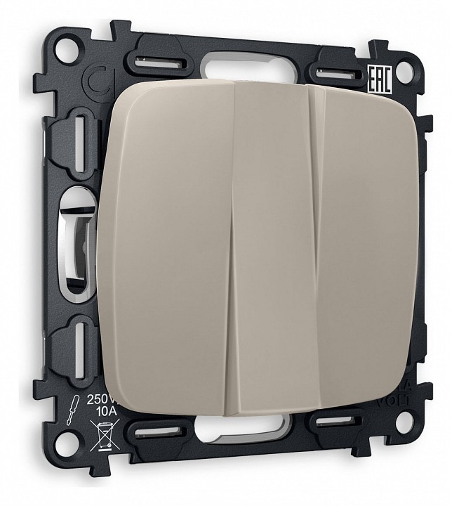 Выключатель трехклавишный без рамки Ambrella Volt Quant MO365010