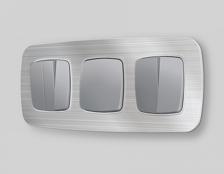 Выключатель перекрестный двухклавишный без рамки Ambrella Volt OMEGA MO503030