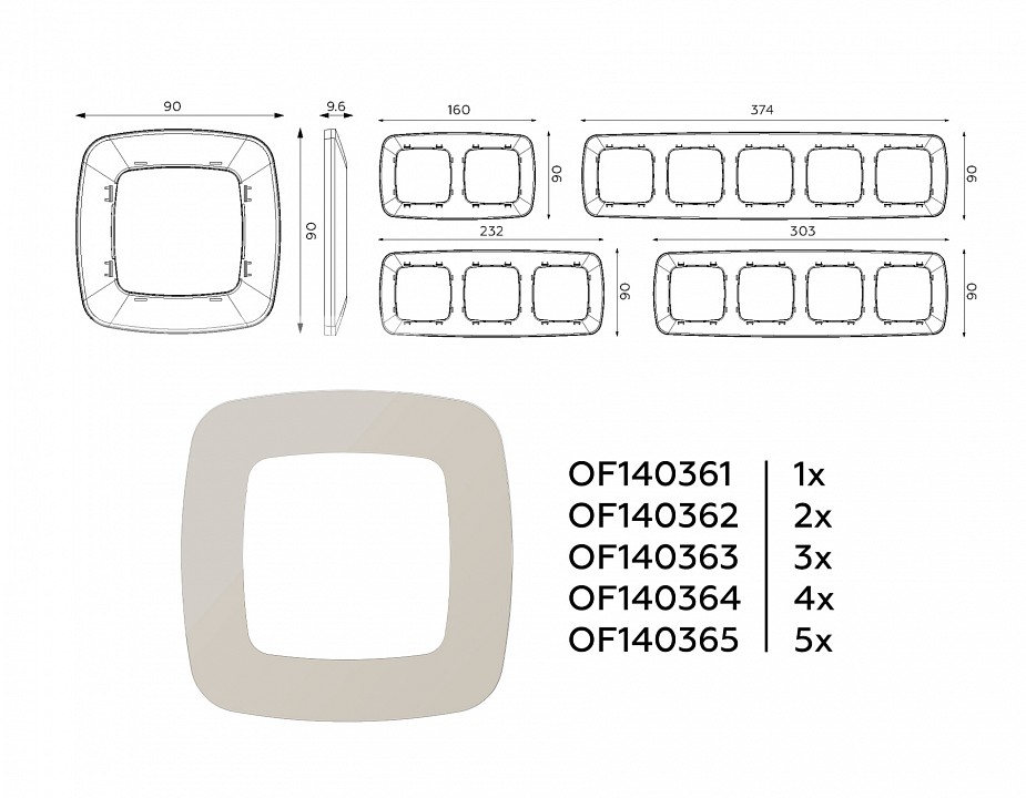 Рамка на 3 поста Ambrella Volt Ecta OF140363