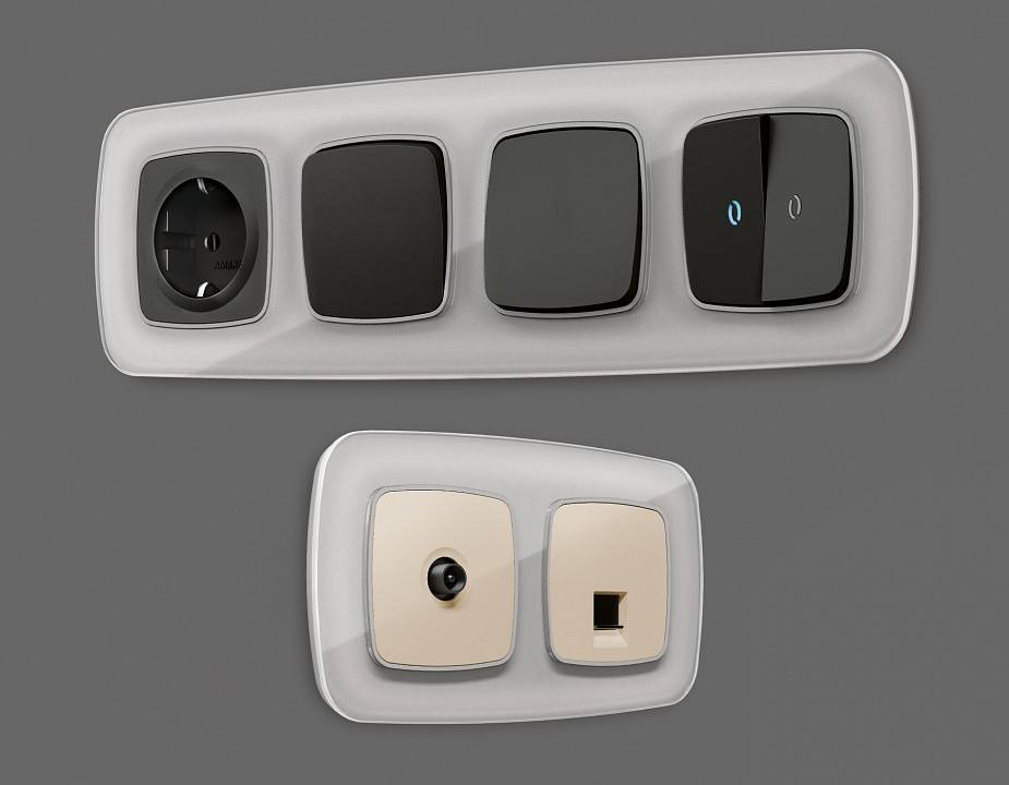 Рамка на 1 пост Ambrella Volt Radian Стекло органическое OF320401