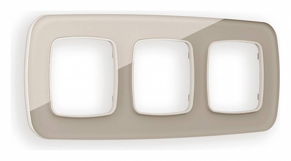 Рамка на 3 поста Ambrella Volt Radian Стекло натуральное OF350603