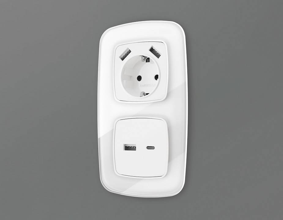 Накладка для розетки type A и C Ambrella Volt Quant OP1110