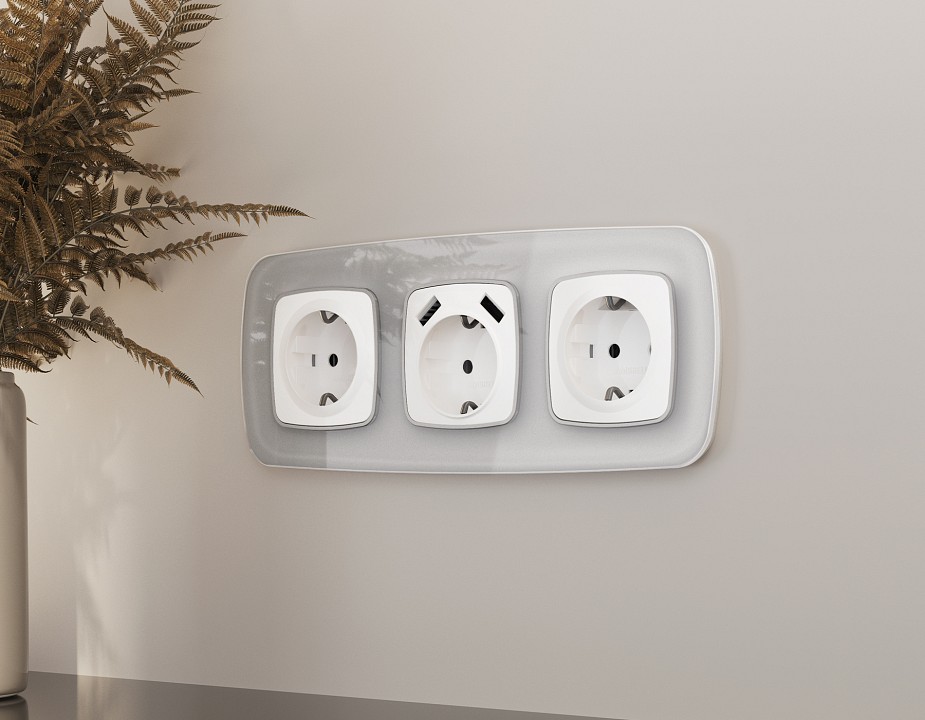 Накладка для розетки с заземлением Ambrella Volt Quant OP1260