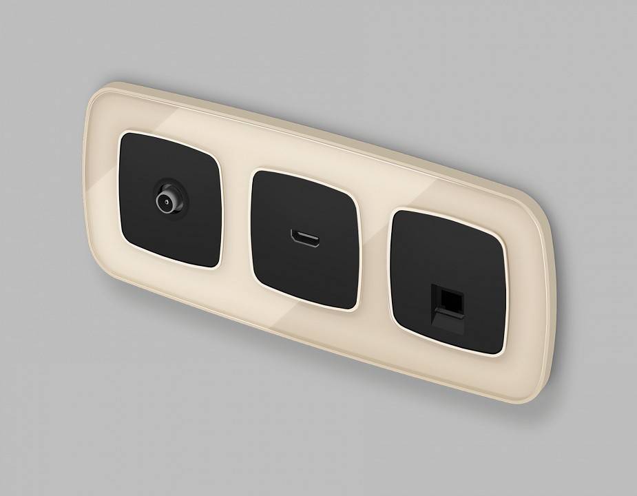 Накладка для розетки RJ-11 или RJ-45 Ambrella Volt Quant OP8120