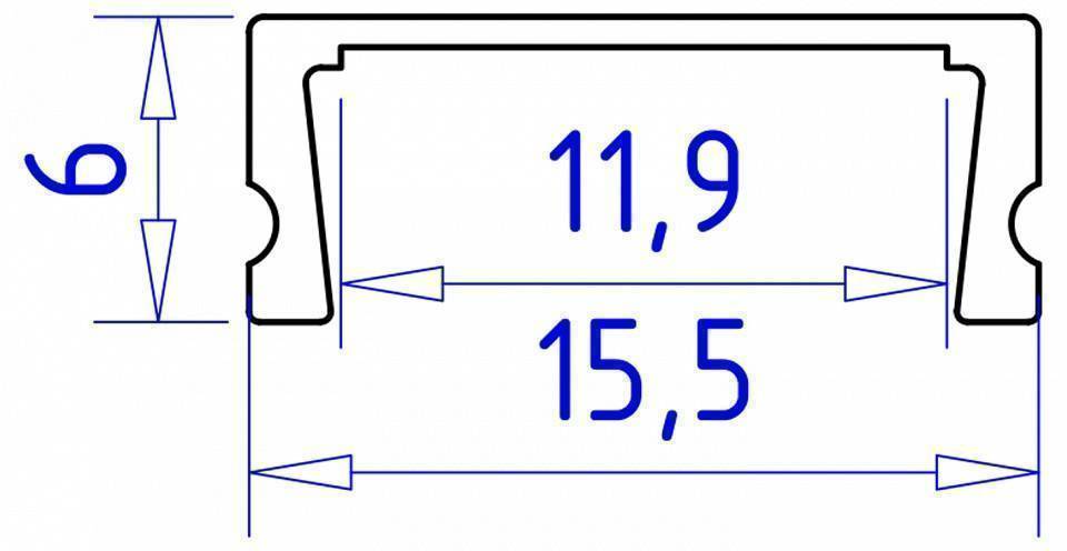 Профиль накладной Ambrella Light GP GP1700BK/BK