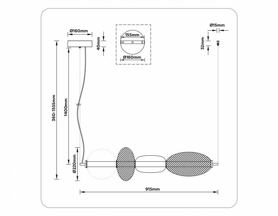 Подвесной светильник Ambrella Light LH LH11010