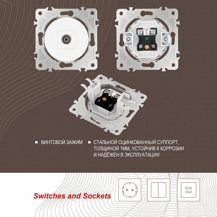 ТВ-розетка без рамки Arte Milano am-202 202.43-1.white