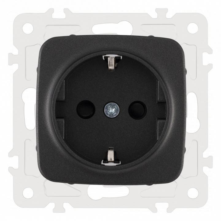 Розетка с заземлением и со шторкой, без рамки Arte Milano am-205 205.40-1.black
