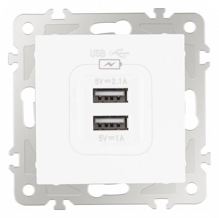 Розетка USB, без рамки Arte Milano am-206 206.46-1.white