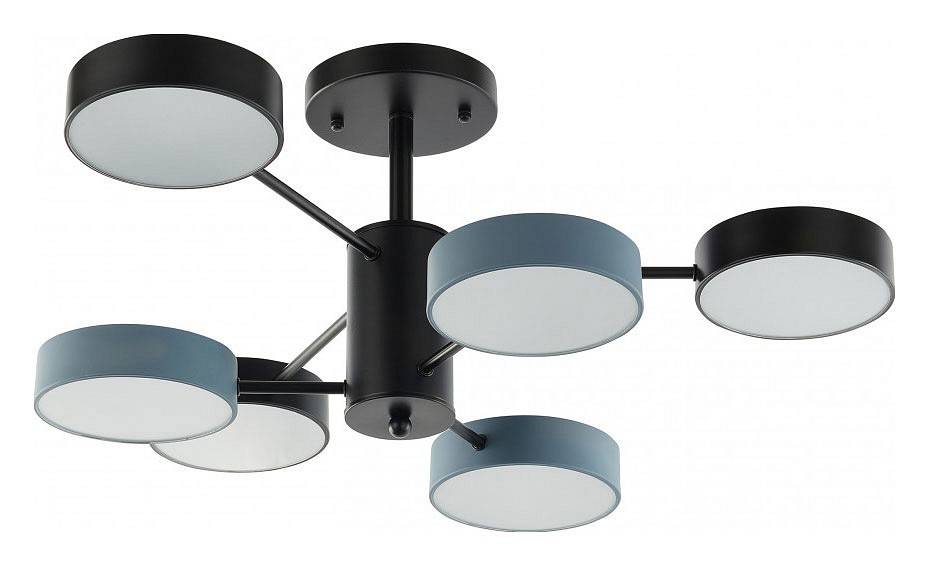 Люстра на штанге Arte Milano Ferrara 6 ламп светодиодная 250906/6B Bk/Gr