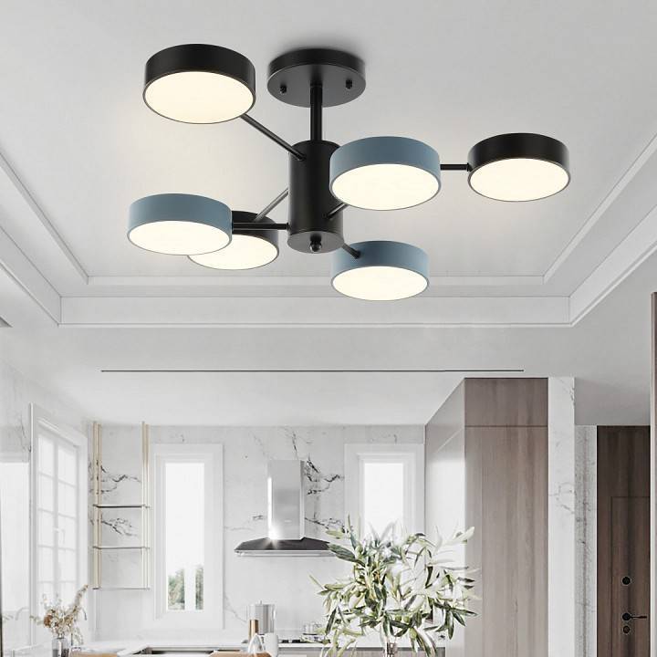 Люстра на штанге Arte Milano Ferrara 6 ламп светодиодная 250906/6B Bk/Gr