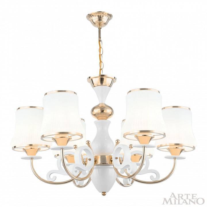 Подвесная люстра Arte Milano Florentia-1097 6 ламп 301097/6 Wh/Gd