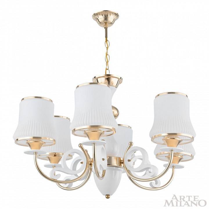 Подвесная люстра Arte Milano Florentia-1097 6 ламп 301097/6 Wh/Gd