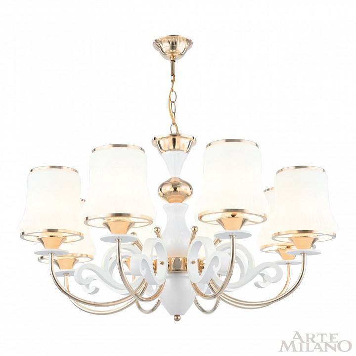 Подвесная люстра Arte Milano Florentia-1097 8 ламп 301097/8 Wh/Gd