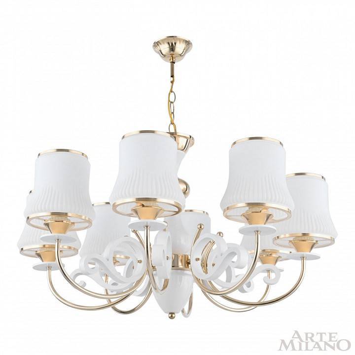 Подвесная люстра Arte Milano Florentia-1097 8 ламп 301097/8 Wh/Gd