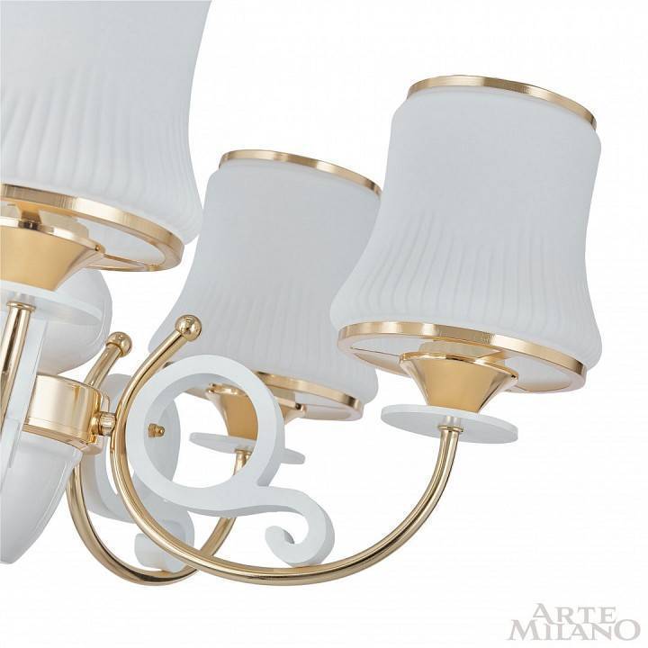 Подвесная люстра Arte Milano Florentia-1097 8 ламп 301097/8 Wh/Gd
