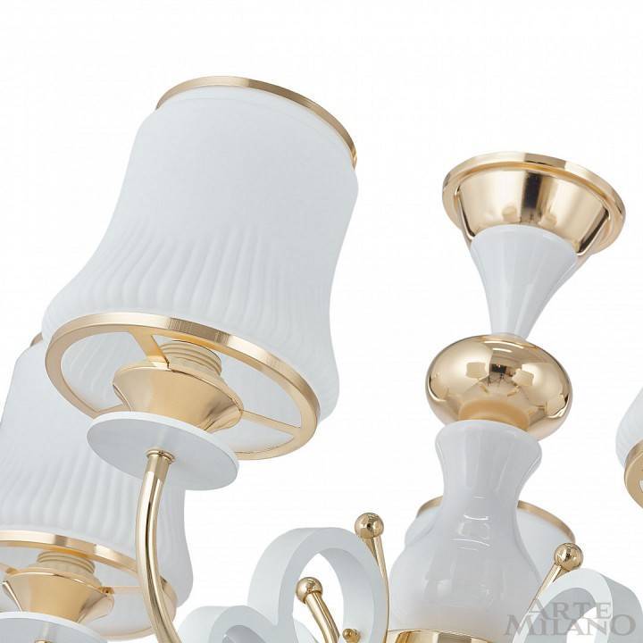Подвесная люстра Arte Milano Florentia-1097 8 ламп 301097/8 Wh/Gd
