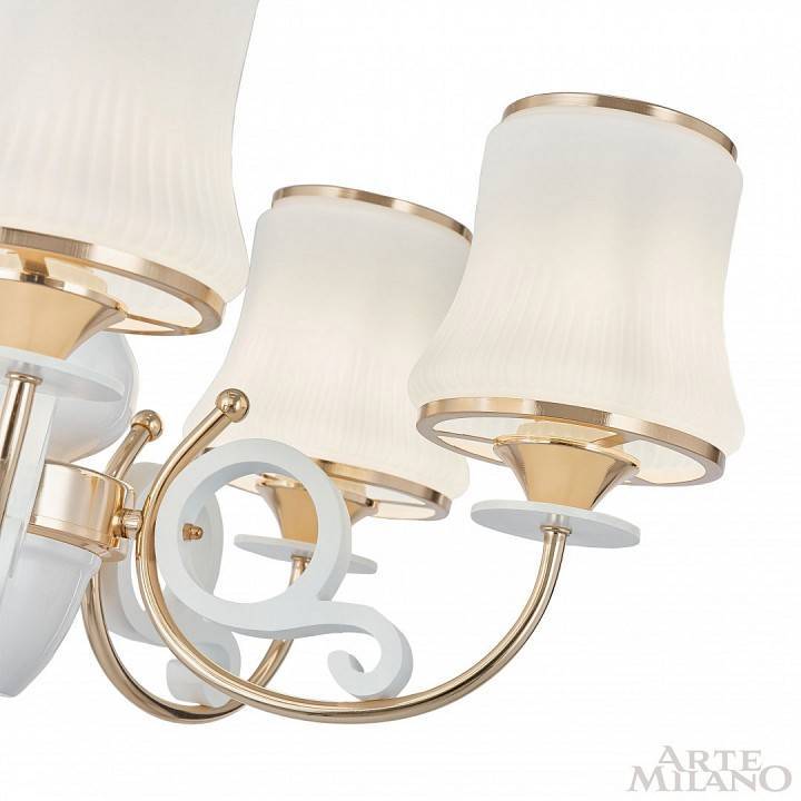 Подвесная люстра Arte Milano Florentia-1097 8 ламп 301097/8 Wh/Gd