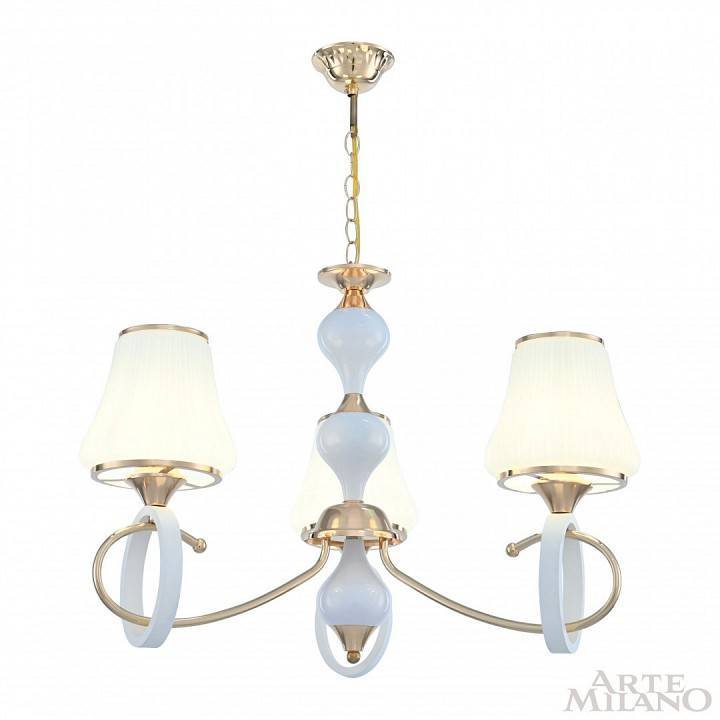 Подвесная люстра Arte Milano Florentia-2387 3 ламп 302387/3 Wh/Gd