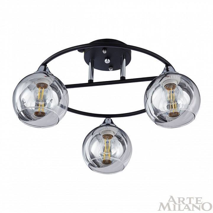 Потолочная люстра Arte Milano AMALFI 3 лампы 322403/3 BK+CR