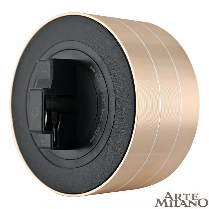 Розетка с заземлением для трека Arte Milano Am-track-sockets золото 380011TS/ES Gold