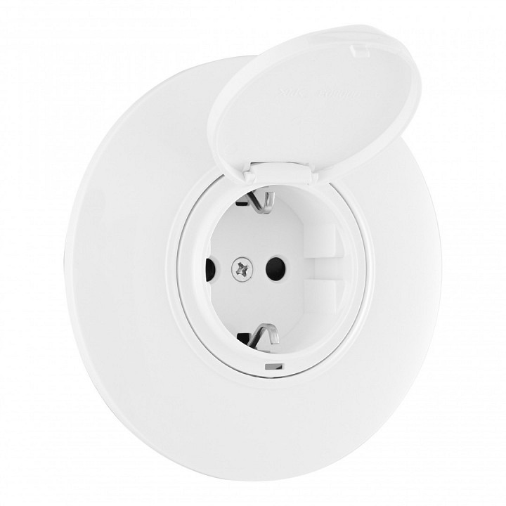 Розетка с заземлением и шторкой, с крышкой Arte Milano SET08-1 SET08-1-41-1 white