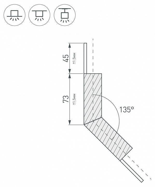 Соединитель угловой L-образный накладной Arlight KLUS 026137