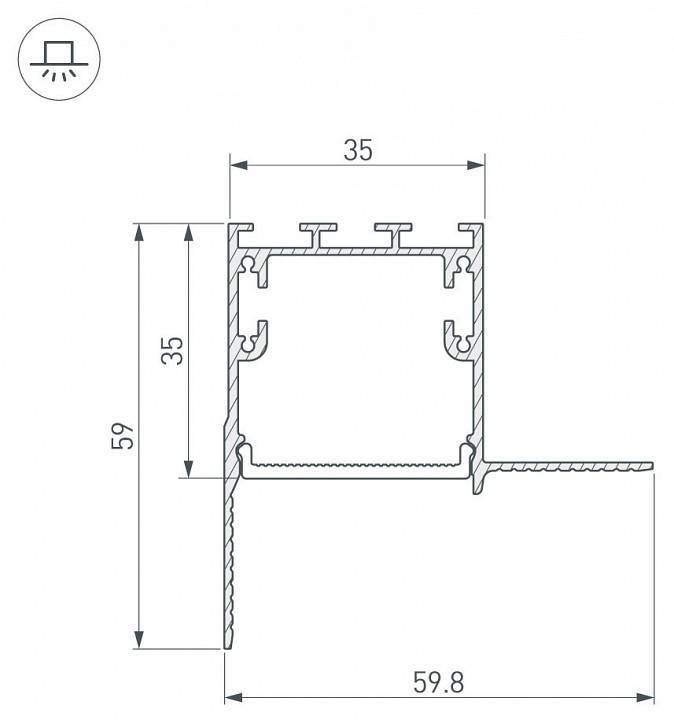 Соединитель угловой L-образный накладной Arlight S-LUX 030101