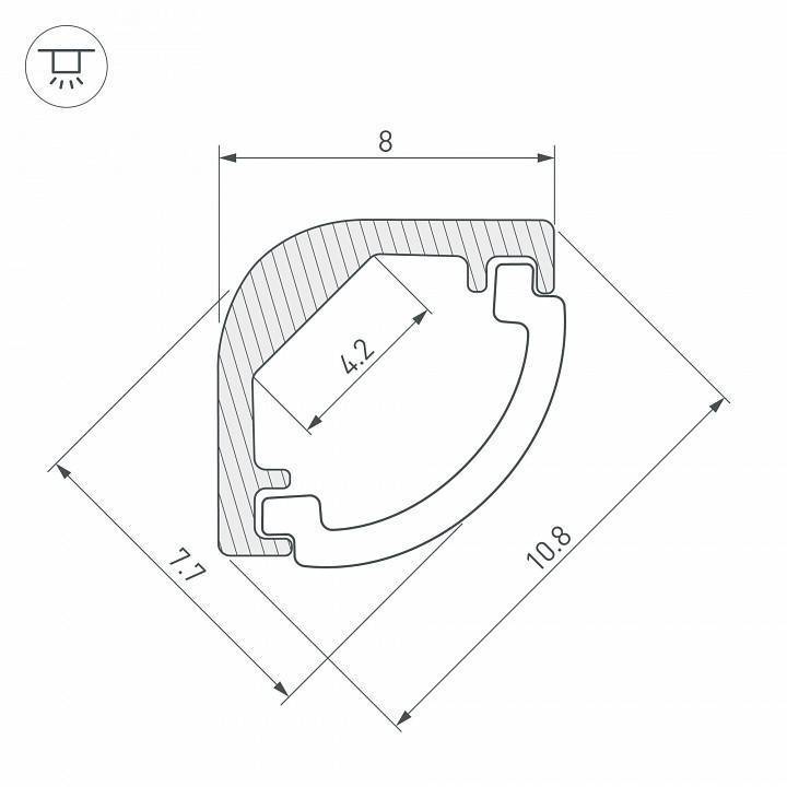 Профиль накладной угловой внутренний Arlight ARH-KANT 36323