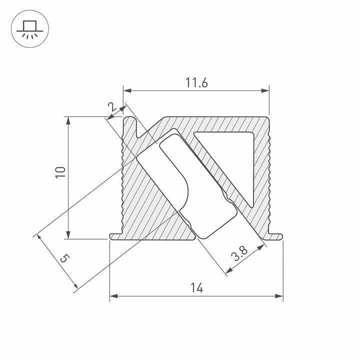 Профиль накладной угловой внутренний Arlight SL-BEVEL 038200