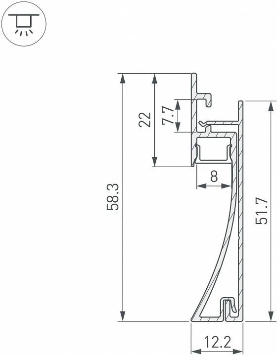 Профиль для плинтусов Arlight ARH-PLINTUS 046391