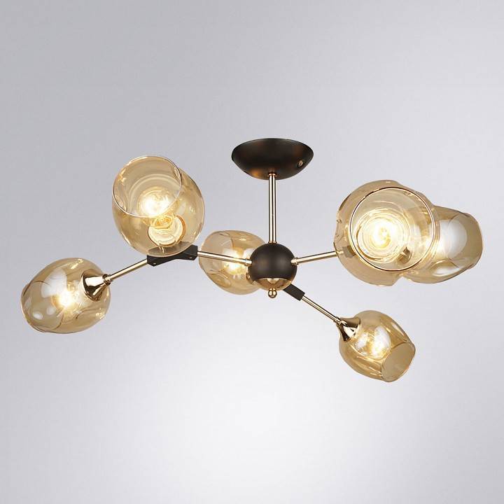 Люстра на штанге Arte Lamp Seppia 6 ламп A4211PL-6BK