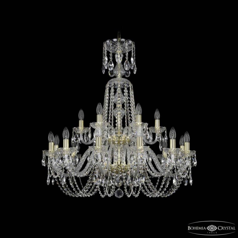 Подвесная люстра Bohemia Ivele Crystal 1402 1402/12+6/300/XL-91/2d G