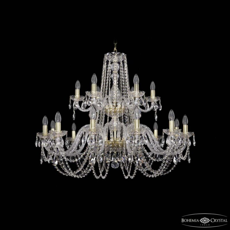 Подвесная люстра Bohemia Ivele Crystal 1402 1402/12+6/360/2d G