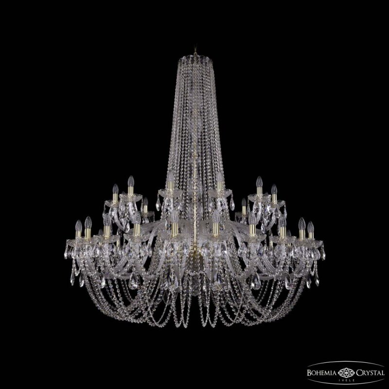 Подвесная люстра Bohemia Ivele Crystal 1402 1402/24+12/530/h-160 G