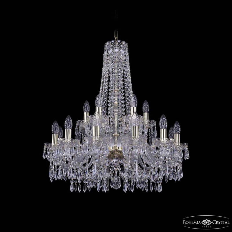 Подвесная люстра Bohemia Ivele Crystal 1403 1403/12+6/240/h-76 G