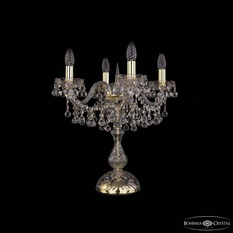 Настольная лампа декоративная Bohemia Ivele Crystal 1409 1409L/4/141-47 G